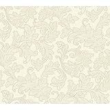 York Wallcoverings WA7796 Waverly Classics Merletto Wallpaper, Cream/Pale Gray [並行輸入品]