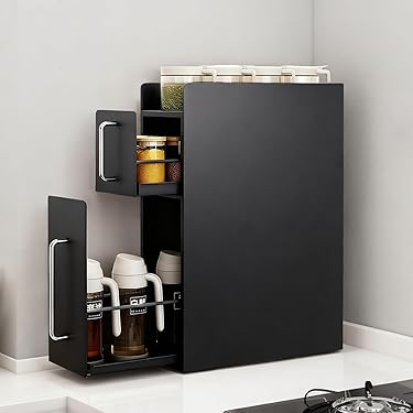 No.254)箱ティッシュ収納タイプ❣️一体型キッチンシェルフ☆スパイスラック No.254)箱ティッシュ収納タイプ❣️一体型キッチンシェルフ