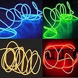 ELワイヤー セット4個 電池式 EL直径2.3mm 長さ5m （靑、緑、赤、黄） 電池BOXセットx4個 【EL ネオンワイヤー EL照明 ELファイバー 光る衣装】