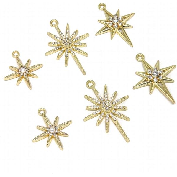 Amazon.co.jp: 【RiNma1156】カン付き 星チャーム スター 八芒星