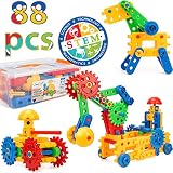 Cossy Kidsエンジニアリング88個 – Stem教育楽しいおもちゃセット3年間のブロックとUp、3d Building Toys Set Gift For Boys & Girls