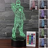ホットセールスマートホームIron Man 3d Night Light LEDリモートコントロールタッチカラフルなVisualライトビジュアルライト