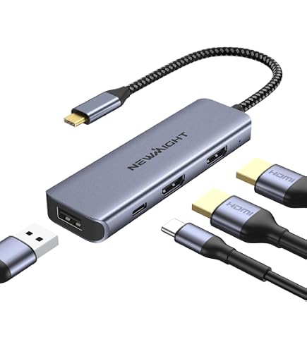 Amazon | Newmay USB C デュアルHDMIアダプター 2モニター用 4イン1