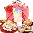 おいもや 風呂敷包みの編みかごスイーツセット どら焼き バウムクーヘン 干し芋 ほしいも 干しいも 母の日 ギフト ピンク