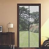 flyzzz磁気フライ、画面ドアNet Free手と自動的にシャットメッシュカーテン、Lets Fresh Air in and Bugs / Mosquitoesアウト Fits Doors Up 