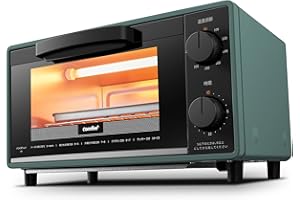COMFEE' オーブントースター 8L トースター 2枚焼き タイマー設定 80-230℃まで 温度調節 1000W 上下高火力 コンパクト設計 お手入れ簡単 トレー付き CF-CD083 フォレストグリーン【1年メーカー保証】