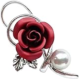 ［enyapearl］ アコヤ真珠 ピンブローチ 深紅の薔薇 ABR316 パール ブローチ