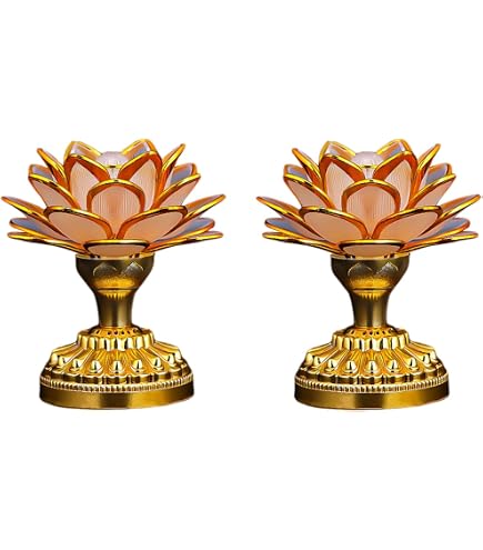 Amazon｜RAYWILL 蓮花 仏花 蓮の花 造花 LED 7色変化 2個セット 2WAY