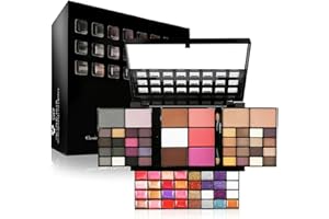 POPFEEL 74色 メイクアップセット メイクパレット アイシャドウパレット 折りたたみ式 化粧パレット メイクアップパレット アイシャドウ・リップグロス・リペアパウダー・チーク・マスカラ・ブラシなど プロ用 初心者 人気 化粧品セット クリスマ