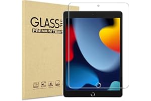 ProCase iPad 9世代 フィルム 10.2インチ 8世代・7世代適用 全面吸着タイプ 硬度9H クリア強化ガラス 貼る工具付き (1枚)