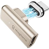 Magtame Type-C変換アダプタ USB-Cマグネット式自動吸着変換アダプタ 正L字型 240W/5A急速充電 4K映像出力 40Gbps転送 | 磁気吸着で簡単接続、最大240W/5A急速充電、4K映像出力、40Gbps高速転送、充電状態が