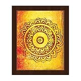 Grungy Lotus – Distressed明るい黄色Rust Red Dream Mandala壁アートプリント 24x30 BAL0000007FRM24X30SES