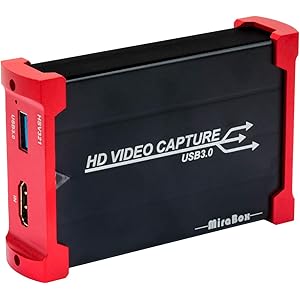 Mirabox キャプチャボード USB 3.0ビデオゲームキャプチャ1080p @ 60fps PS4 Xbox Wii UおよびPS3をHD Loopoutでサポート、プラグアンドプレイサポートHDMIゲームライブ録画/ HDMIビデオ録画/ライブストリーミングキャプチャデバイス、Windows 7/8/10 MacBook Linux OBS Potplayer Youtube Twitch HSV321