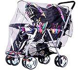 ベビーカー用レインカバー　二人乗り　縦並び（雨・風・塵・花粉対策）
