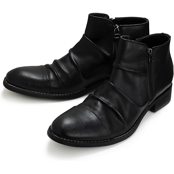 Amazon.co.jp: Men's Side Zip Boots, Short Boots, 9.8 - 11.4