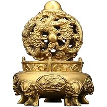 Amazon.co.jp: 九転乾坤鼎 九転乾坤龍球 龍 置物 風水 純銅 銅製