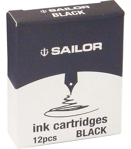Sailor 万年筆 黒色 カートリッジ付き Amazon | セーラー万年筆用 カートリッジインク 黒12本入り×【2箱】13