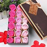 Le seul 18フローラ香りのバスソープローズフラワー（防腐剤フリー）植物エッセンシャルオイルソープ、記念日/誕生日/結婚式/バレンタインデー/母の日（赤18）