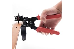レザー パンチ レザー 穴開け ベルトの穴 革穴あけ : あけ直径2.0-4.5㎜(6段階) 革、ベルト、バンド、バックパックなどのDIYパンチに適しています