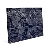 世界地理マップ – GlobesフラットAtlas Orbis Vetusラテンビンテージビクトリア朝青で壁アートプリント 8x10 BHS0000089CAN08X10SXX