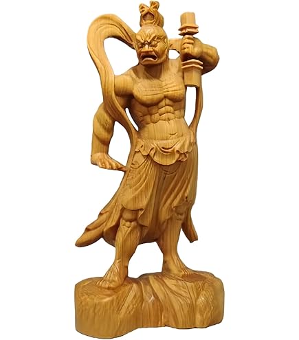 Amazon｜仁王像 置物 金剛力士 木彫り 桧木（ヒノキ）仏像コレクション