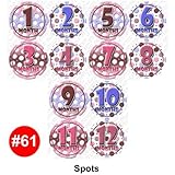 SPOTS Baby Month Onesie Stickers Baby Shower Gift Photo Shower Stickers, baby shower gift by OnesieS