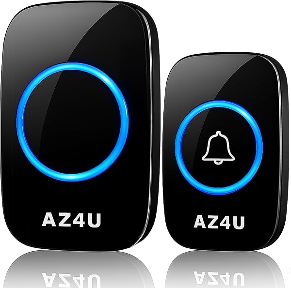 AZ4U Wireless Chime Intercom, Battery-Powered Doorbell Kit, Certified, No Installation Required, Waterproof, Entryway, Caregi - 1