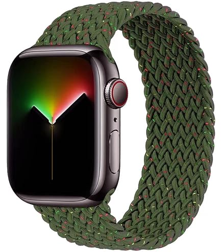 AppleWatch純正 41mmオリーブブレイデッドソロループ - サイズ4 41mm Nike スターライト、ピスタチオ色のブレイデッドソロループ