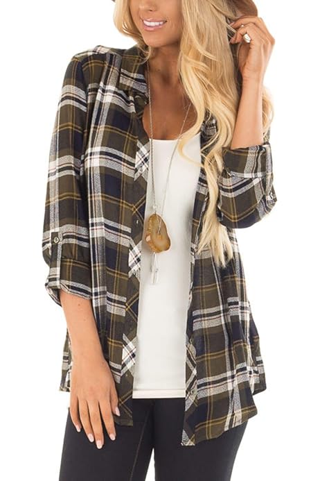 Boyfriend Casual Flannel Shirt Top 