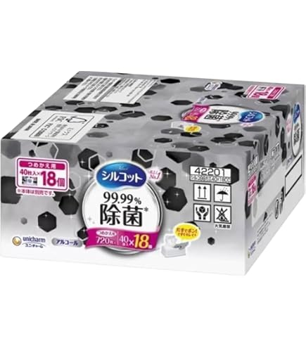 Amazon | シルコット 99.99% 除菌ウェットティッシュ 詰替 40枚×3個