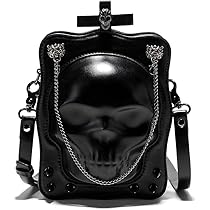 Amazon | スチームパンク ショルダーバッグ エンボス 3D立体 スカル 
