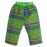 スノーパンツ 防寒 ズボン ベビー 男の子 千鳥柄 中綿入り パンツ グリーン 90