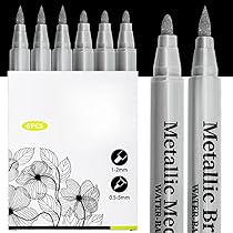 Amazon | 銀色 ペン シルバードマーカーペン 2種類のペン先 耐水インク