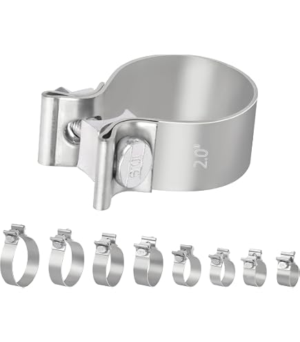 2 in. Stainless Steel Lap Joint Clamp, Exhaust Hose Clamp