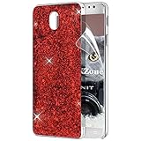 Samsung Galaxy J7 2017ケース [HDスクリーンフィルム付き] OKZone キラキラ 目立つデザイン TPU シリコン カバー 耐衝撃ボディ 全面保護 落下防止 ファッション S