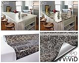 グレーブラウンVeined大理石光沢ビニール建築ラップホームオフィス用家具壁紙タイルシート6.5 Ft X 12 "ロール 6.5 Feet x 15.9 Inch - 2 Roll Pack gre
