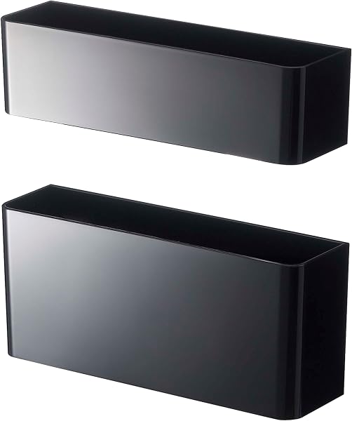 Yamazaki 7366 Magnetic Umbrella Stand, Black, Top (W x D x H): Approx. 7.4 x 2.0 x 2.0 inches (18.8 x 5 x 5 cm), Bottom: Approx. 7.3 x 2.0 x 3.1 inches (18.5 x 5 x 8 cm), Smart Umbrella Stand, Space - 1