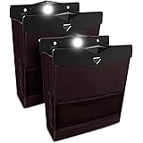 車用ゴミ箱 車載ゴミ袋 KOOLSEN 車用収納ケース 後部座席収納 車用マルチポーチ 磁気付き LEDライト付き 防水 PUレザー製 大容量 高級感 簡単取付 折りたたみ式 コンパクト省スペース ゴミ袋付