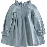 子供ンロングスリーブガールドレスカジュアルファッション綿幼児ガールドレス1-6歳 (110, グリーン) [並行輸入品]