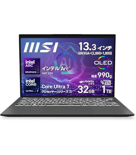 MSI ノートパソコン/14インチ/第11世代 Corei7/16GB/1TB 4526541196478 滑らか表示ディスプレイ(144Hz)搭載 スケルトン