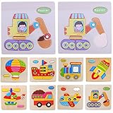Domybest　子供おもちゃ　パズル　赤ちゃん　木製　素敵な交通機関のモデリング　知育玩具　認識力 児童 キッズ 幼児 カラフル 　4タイプはランダム配信
