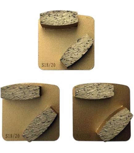 Redi-Lock Concrete Floor Preparation Disc, Diamond Metal Grinding Shoes, Double Bar Segs Compatible For Husqvarna Grinder, 16 Grit Medium Bond, 3PCS