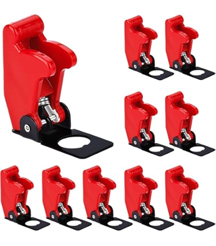 Amazon.co.jp: トグルスイッチカバー赤再利用可能なプラスチック防水