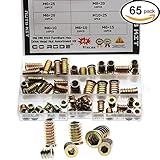 65pcs m6 m8 m10亜鉛メッキ家具木製挿入インターフェイスネジ六角ソケットナットファスナー