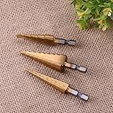 3ピース/セットtitaniumステップドリルビットhss工具高速度鋼穴カッター木材金属掘削3-12ミリメートル4?12ミリメートル4?20ミリメートル