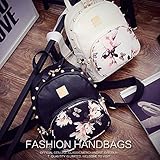 Mutell（TM）ティーンエイジャーレディースかわいいブラックトラベルバックパックのためのファッション女性バタフライ印刷スクールバッグヴィンテージリベットPUレザーバックパック