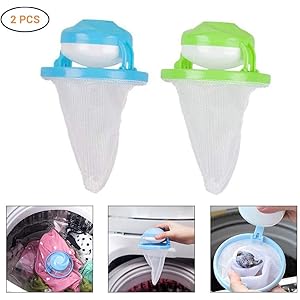 Ranoki 洗濯機 フィルター くずとりネット ドラム式 浮きタイプ 糸くず取りネット 毛髪フィルター 糸くず取り洗濯ボール 洗濯ボール用品 洗濯機専用 size 9.7×9.7×16cm (ブルー、グリーン)