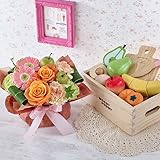 【日比谷花壇】おもちゃ「はじめてのおままごと フルーツセット（木箱入）」とアレンジメントセット 出産祝い・誕生日
