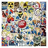 QIXIUKU (チィシュウコ) 50枚Fallout4ステッカーFalloutBoy防水おしゃれかアニメステッカー可愛い手帳シール学生DIY車バイクヘルメットパソコンスノーボードボムスマホステッカー, XL003