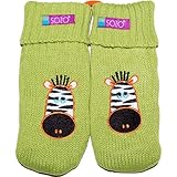SOZO（ソゾ）【ゼブラニットミトン(6-24M)】男の子用シマウマ防寒ニットベビーミトン手袋,秋冬グローブ,出産祝いギフトプレゼント,,しまうま【並行輸入】